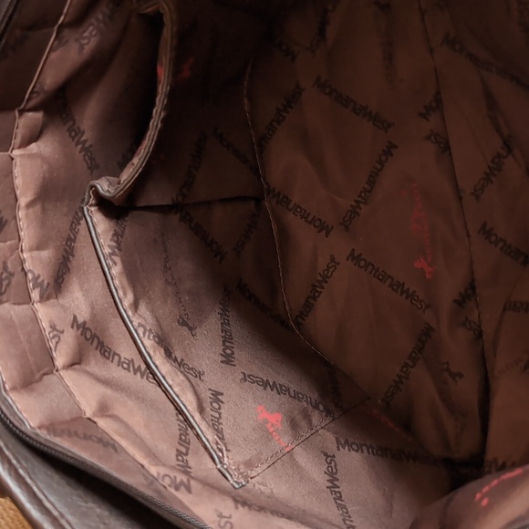 Montana West Leather Handbag Studded Details Chocolate Brown - Picture 8 of 9